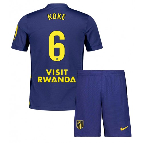 Stroje piłkarskie Atletico Madrid Koke #6 Koszulka Wyjazdowej dla dzieci 2025-26 Krótki Rękaw (+ szorty)